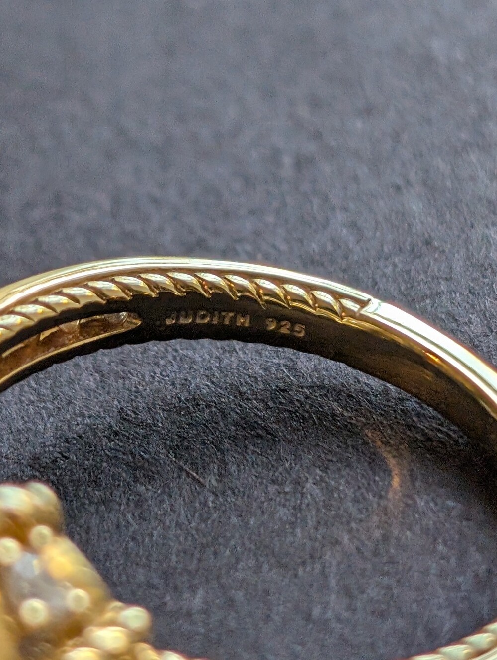 Judith Ripka Toi Et Moi Gold Clad CZ Ring - Picture 5 of 8